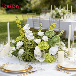 Centre de table floral artificiel Dahlia rose et blanc <span class=keywords><strong>pour</strong></span> mariage, arrangement floral <span class=keywords><strong>pour</strong></span> décoration de jardin extérieur et de fête - Product Image 4