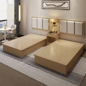 कारखाने प्रत्यक्ष बिक्री होटल फर्नीचर बेडरूम फर्नीचर बेडरूम फर्नीचर किंग आकार बिस्तर फ्रेम हेडबोर्ड के साथ आधुनिक और न्यूनतम शैली होटल बिस्तर