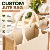 Sacs fourre-tout en jute écologiques, recyclables et réutilisables, sacs de courses en toile de jute naturelle, pochettes en toile de jute, sacs personnalisables avec logo