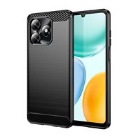 Coque arrière en TPU souple résistante aux chocs en fibre de carbone pour téléphone portable Huawei Honor X5C Plus/X5C 4G