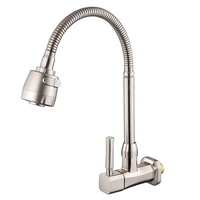 Robinet de cuisine à eau froide simple, rotation universelle, double fonction, vente en gros d'usine