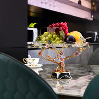 RORO-Plateau de fruits de luxe pour décoration de table, verre cristal sec, plateau de fruits de service élégant pour assiette de noël