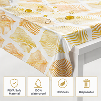 Nappe jetable en PEVA à motif feuilles d'automne jaunes, fournitures de fête, décoration de fête d'anniversaire, housse de table sûre et imperméable, nappe de bureau