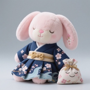 Tùy Chỉnh Nhật Bản Kimono Bunny Đồ Chơi Sang Trọng Mềm Nhồi Bông Thỏ Búp Bê Cho Món Quà OEM Sakura Dễ Thương Động Vật Đồ Chơi - Product Image 6