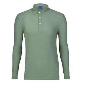Chemises polo à manches longues en tissu tricoté personnalisées pour hommes et femmes, avec logo brodé, pour l'automne et l'hiver - Product Image 2