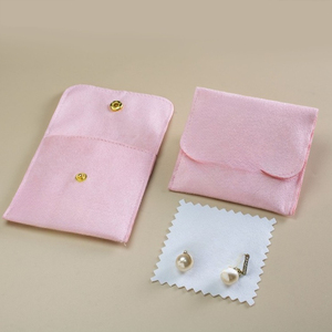 Bolsa de Tela Rectangular de Microfibra de Lujo para Guardar Joyas, Collares y Pendientes, de la Fábrica Fuchen Source, con Compartimento Oculto - Product Image 2