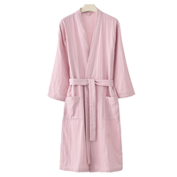 Peignoir plissé en mousseline 100 % coton personnalisé pour femme, respirant, pour maman