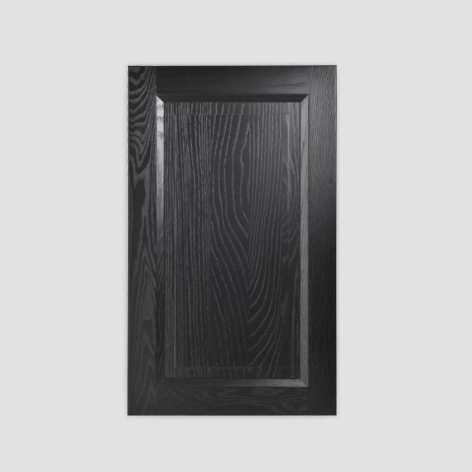 Peinture à la main moderne personnalisée Fermeture en douceur Conception de porte d'armoire de cuisine noire à haute brillance