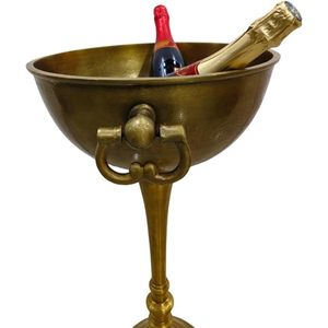 Cubo de Hielo Metálico Vintage Art Deco para Bebidas, Enfriador de Bebidas, Decoración para Fiestas, Diseño Floral Duradero, Capacidad de 10L para 3-4 Personas - Product Image 6