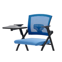 Chaise de conférence empilable et pliable en tissu avec tablette d'écriture, chaise de salle de classe avec tablette d'écriture