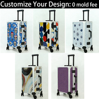 Maleta de Lujo Personalizable, Clásica y Sencilla, de Aleación de Aluminio Rígida, con 8 Ruedas Giratorias, Candado TSA, Construcción Duradera, Sin Costo de Molde