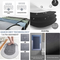 (Chakme) Tapis de sol en terre de diatomée inodore, antidérapant, absorbant, tapis de bain, tapis de bain doux, micro-influenceur