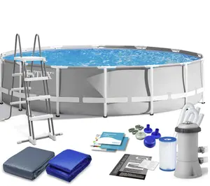 INTEX26726 Familien-Pool-Set im Freien 457x122 cm Faltbarer Stauraum mit großer Kapazität Seaside Beach Splash Pool