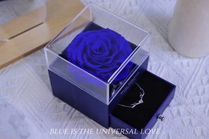 Presente Do Dia Das Mães Dos Namorados Rosas Preservadas Em Caixa De Acrílico Caixa De Rosas Preservadas Com Eu Te Amo Presente De Colar - Product Image 3