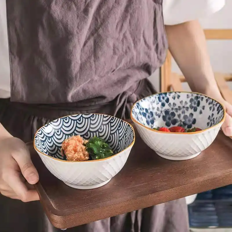 Высококачественная керамическая посуда, миска для лапши, матовая миска для лапши в японском стиле