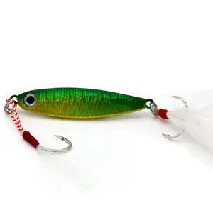 HAYA 3D Colors Jigging Lures Jig Fishing Lures With Assist Hook And Treble Hook Luminous Lead Jigs