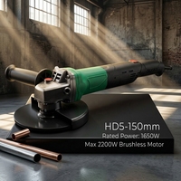 Meuleuse d'angle filaire sans balais HD5-150 LTJ 150 mm 220 V CA 1650 W CE industrielle électrique pour meulage, découpe et polissage intensifs