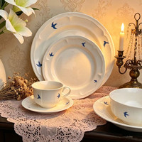 Assiettes et bols ovales en céramique de style japonais INS, mignons, compatibles micro-ondes, sous glaçure, pour usage hôtelier