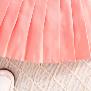 ชุดเจ้าหญิงเด็กผู้หญิงขายดีประจำฤดูใบไม้ร่วง/ฤดูใบไม้ผลิ ดีไซน์สีสันสวยงาม เสื้อโค้ทแขนยาวปักตัวอักษร + กระโปรงจีบผ้าขนสัตว์ - Product Image 4