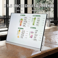 Écran d'affichage publicitaire LCD numérique électronique de 21,5 pouces en forme de L pour restaurants, commerces de boissons, affichage de bienvenue en intérieur, menu numérique, 1 an