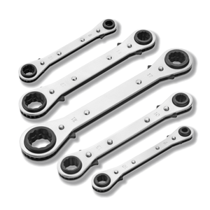Llave de trinquete reversible de doble anillo 4 en 1 (6-21 mm) con 12 puntas y doble cabezal desplazado - Product Image 1