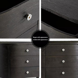 <span class=keywords><strong>Commode</strong></span> de luxe moderne en chêne <span class=keywords><strong>noir</strong></span> à 6 tiroirs avec boutons en cristal-Meuble de rangement contemporain pour chambre <span class=keywords><strong>et</strong></span> salon - Product Image 4