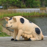 Statue de cochon personnalisée en fibre de verre sculpture d'animal de sanglier en fibre de verre grandeur nature pour l'extérieur décoration de jardin