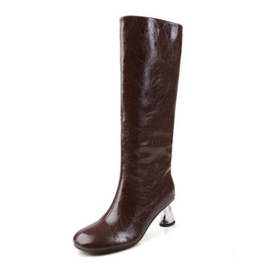 Nuevas Botas de Tacón Alto con Hebilla y Punta Redonda, Estilo Coreano Retro, de Color Sólido, a la Moda, Impermeables, Antideslizantes, Simples y Versátiles - Product Image 3