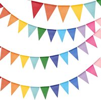 Bannières de fanion triangulaires colorées décoratives personnalisées adaptées aux fêtes d'anniversaire, aux événements et aux bannières de fanions réutilisables