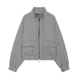 SHENZHU <span class=keywords><strong>Femme</strong></span> Automne 2026 Manteau Aviateur à Carreaux Vintage Décontracté Ample Manches Longues Vêtement d'extérieur Chic <span class=keywords><strong>Surchemise</strong></span> - Product Image 1
