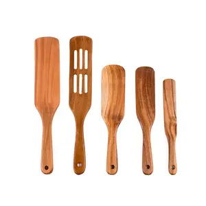 रसोई के बर्तन निर्माताओं कस्टम सभी प्रकार बबूल लकड़ी के रसोई उपकरण सामान खाना पकाने Cookware रंग बर्तन सेट