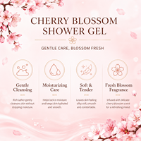 Gel Douche Éclaircissant au Collagène et Niacinamide à la Fleur de Cerisier Marque Blanche – Mousse Rafraîchissante Réparatrice pour la Peau