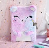 Nouveau cahier en peluche ours serrure mot de passe livre dessin animé mignon journal