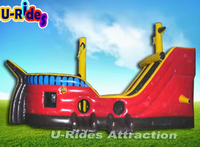 Toboggan gonflable à prix d'usine enfants de grande taille sautant toboggan gonflable géant de bateau pirate pour parc d'attractions