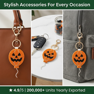 Colgante Personalizado de Halloween con Cuentas DIY, Hecho a Mano con Bordes Precisos, Lindo Abóbigo Naranja de Calabaza, Adorno para Bolso, Regalo - Product Image 4
