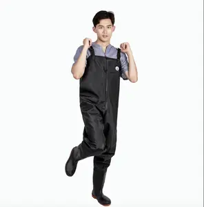 Pantaloni da lavoro di nuovo Design pantaloni da pesca traspiranti impermeabili a vita alta pantaloni da pioggia in tessuto lavorato a maglia