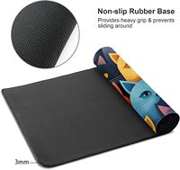 Tapis de souris chat drôle coloré tapis de souris de jeu chaton mignon avec Base en caoutchouc antidérapant bureau maison grand tapis de bureau bord cousu