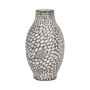 Vaso in Ceramica Moderno con Motivi, Texture a Puntini, Elemento Decorativo per Soggiorno, Elegante Vaso per Fiori - Product Image 1