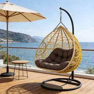 モダンな桃型ハンギングチェア、耐久性のある屋外用ハンギングバスケットスイングチェア（庭用） - Product Image 3