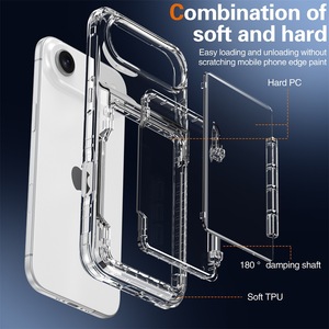 Nouveau emplacement pour carte <span class=keywords><strong>à</strong></span> <span class=keywords><strong>clapet</strong></span> adapté aux étuis de téléphone minimalistes de la série Iphone 17/Air/Pro/Pro Max matériau anti-chute conception personnalisée - Product Image 3