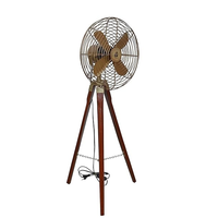Ventilateur électrique en laiton antique fait à la main trépied en bois quatre vitesses du vent refroidissement décor à la maison utilisation en plein air hôtel boîte Installation