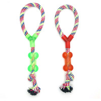 Vente en gros de jouets pour animaux de compagnie de chien remorqueur balle de tennis balle de nourriture de fuite corde de coton balle de jouet à mâcher interactive pour chien