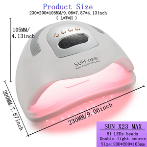 Lampada Professionale UV LED per Unghie 380W <span class=keywords><strong>Sun</strong></span> X23 Max, Asciuga Unghie ad Alta Potenza con 81 LED per Polimerizzazione Rapida di Smalto Gel, Uso Professionale - Product Image 2