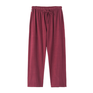 <span class=keywords><strong>Pantaloni</strong></span> di <span class=keywords><strong>lino</strong></span> Casual da uomo personalizzati <span class=keywords><strong>pantaloni</strong></span> di <span class=keywords><strong>lino</strong></span> a gamba dritta in vita elasticizzata leggera tinta unita - Product Image 6