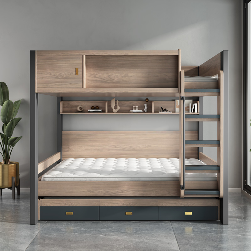 bunk beds with slide out bed underneath