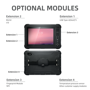 HUGEROCK S101 10 pulgadas biométrico de huellas dactilares Ip65 con lector Nfc frontal 6 + 64GB tableta resistente Pc Android 4G - Product Image 4