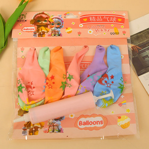 Cartoon Latex <b>Balloons</b> Set With <b>Pump</b> For Birthday Party Decoration Kids Gift Multicolor 6Pcs - Product Image 2