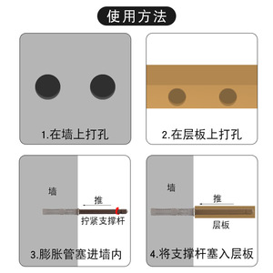 Wall Panel Support Rod Plastic Concealed <b>Shelf</b> <b>Bracket</b> For Wooden Board Support - Product Image 5