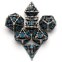 Jeu de dés polyédriques en métal pour jeux de rôle D&D, dés creux Grim Reaper pour jeux de table RPG MTG Pathfinder