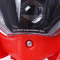 Phare LED certifié E-mark avec masque rouge pour moto enduro, phare avant LED pour moto tout-terrain Kawasaki